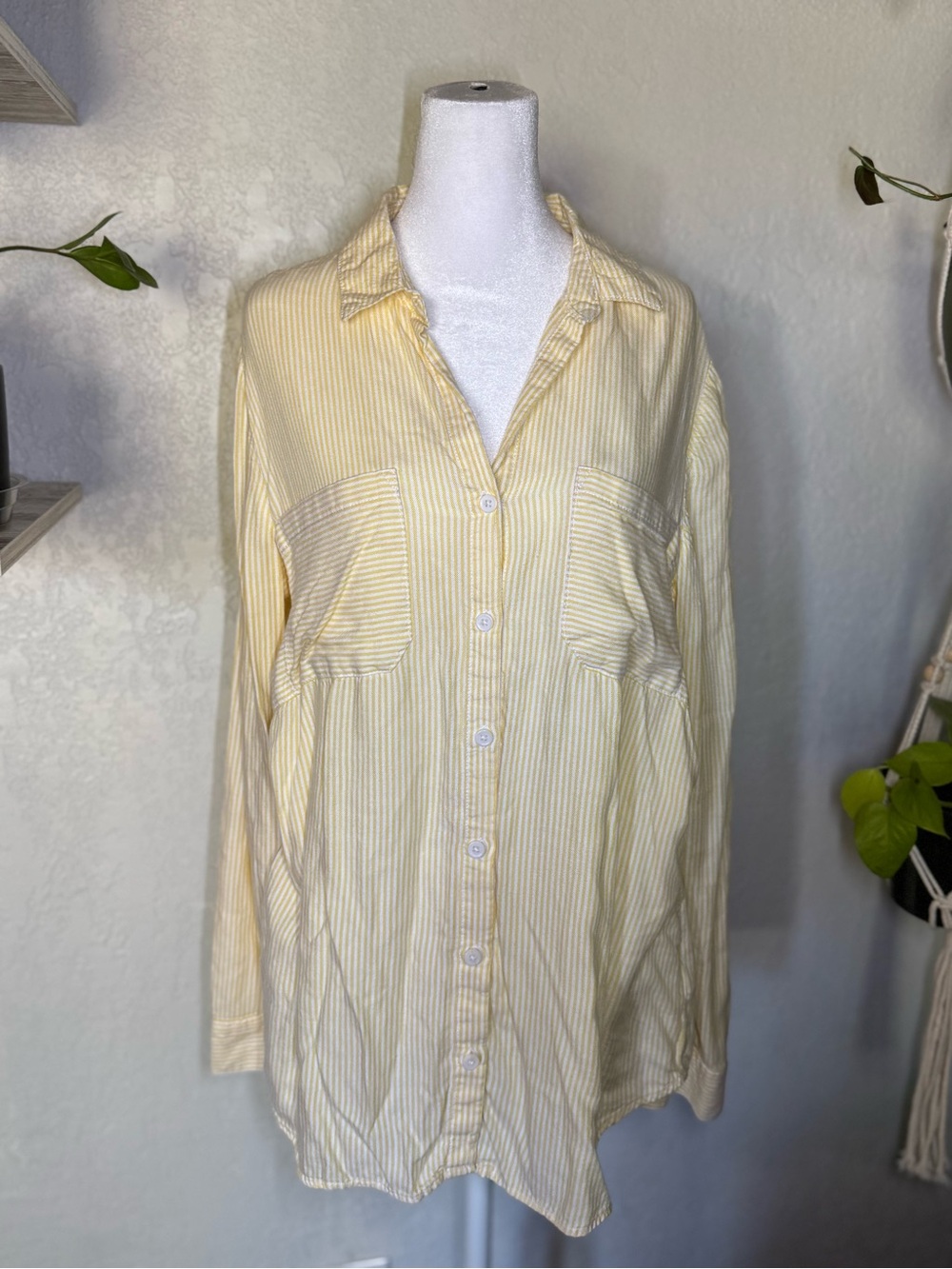beachlunchlounge Yellow Striped Button-Down Shirt